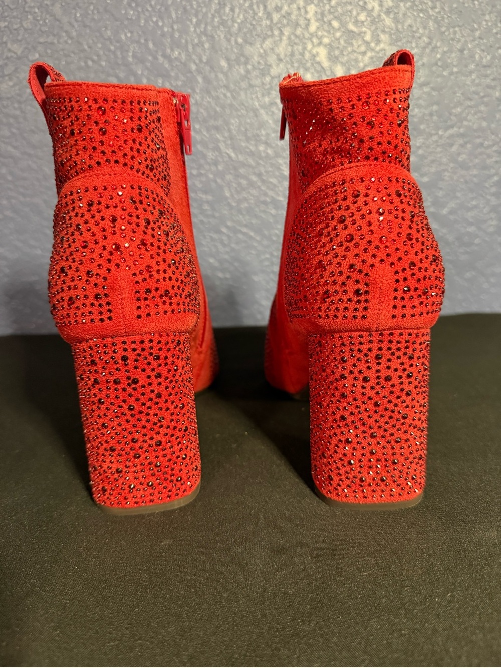 Red Rhinestone Booties - Picture 4 of 6